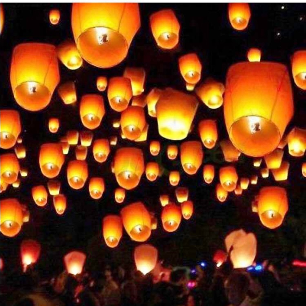 Chinese wishing lanterns